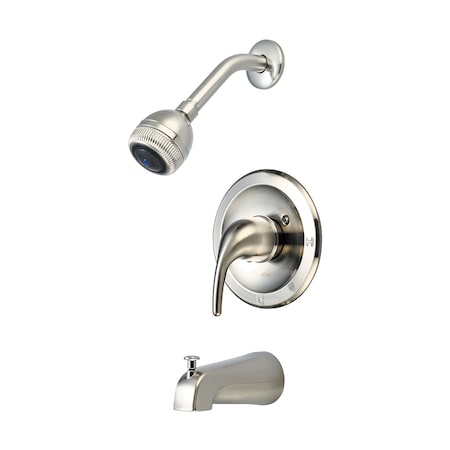 Olympia Faucets Single Handle Tub/Shower Trim Set, Wallmount, Brushed Nickel T-2360-BN